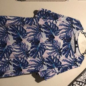 Palm frawns shift cotton dress